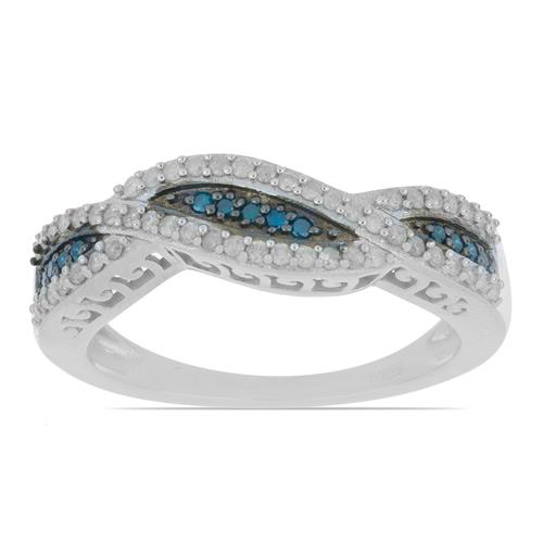 BUY 925 SILVER BLUE DIAMOND GEMSTONE RING